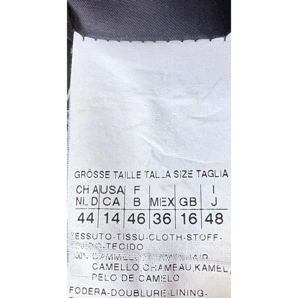 Max Mara Black 100% Camel Hair Shawl Collar Belted Coat MINT - Picture 7 of 7